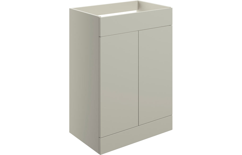 HOTT106996 - Romori 590mm Floor Standing 2 Door Basin Unit (No Top) - Matt Latte image