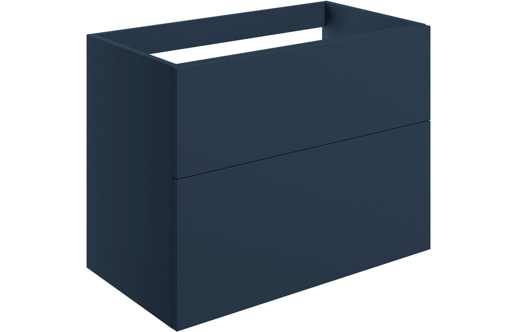 HOTT106989 - Romori 790mm Wall Hung 2 Drawer Basin Unit (No Top) - Matt Deep Blue image