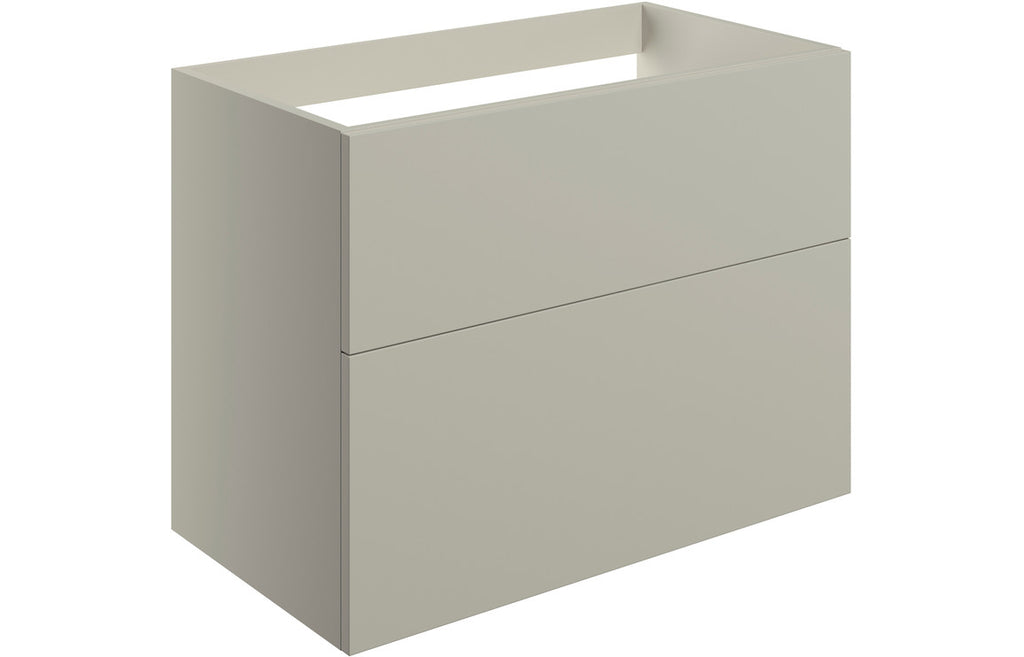 HOTT106995 - Romori 790mm Wall Hung 2 Drawer Basin Unit (No Top) - Matt Latte image