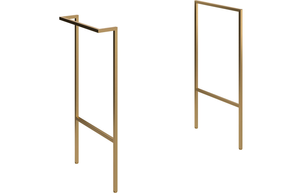 HOTT106874 - Romori Optional Frame with Integrated Towel Rail - Brushed Brass image