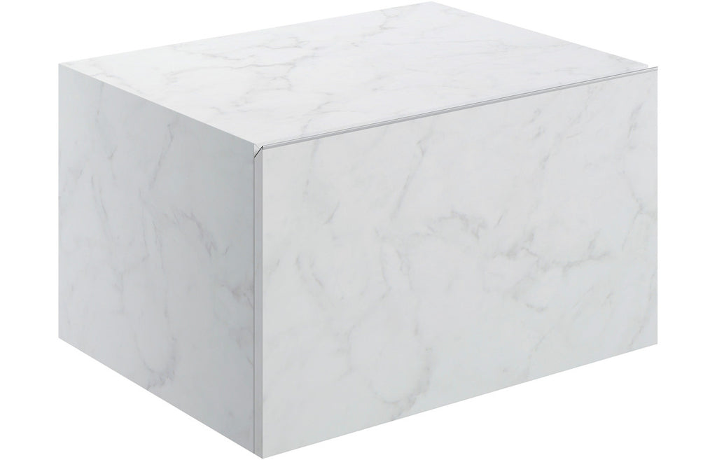 HOTT106965 - Chiara 600mm Wall Hung Storage Drawer - White Marble image