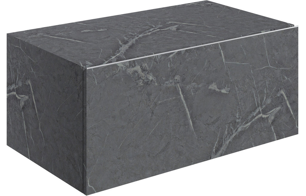 HOTT106952 - Chiara 800mm Wall Hung Storage Drawer - Grey Marble image