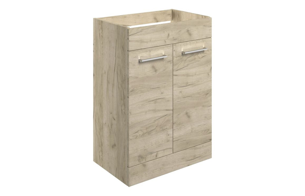 HOTT107495 - Genoa 590mm Floor Standing 2 Door Basin Unit (No Top) - Oak image