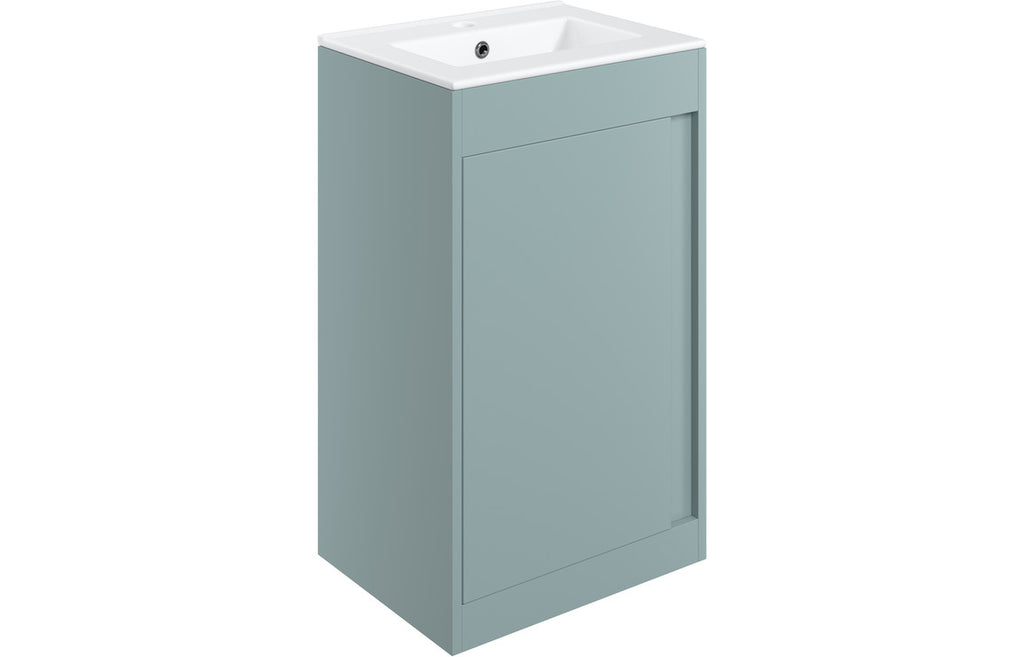 HOTT105311 - Livorno 510mm Floor Standing Unit Inc. Basin - Matt Sea Green image