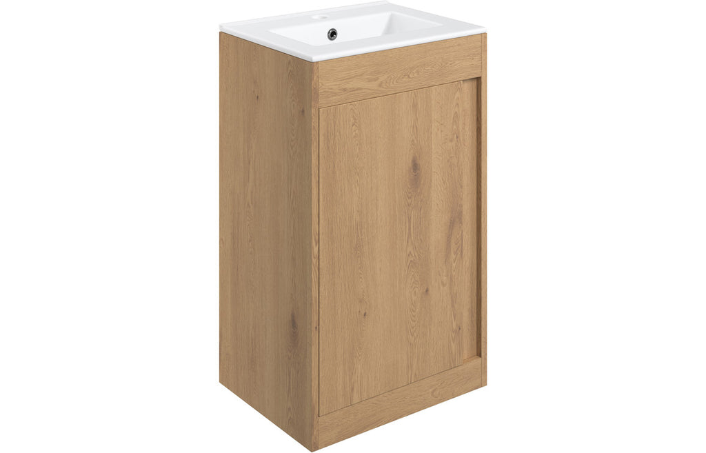 HOTT105315 - Livorno 510mm Floor Standing Unit Inc. Basin - Seville Oak image
