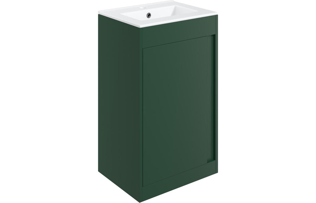HOTT105317 - Livorno 510mm Floor Standing Unit Inc. Basin - Matt Conifer Green image