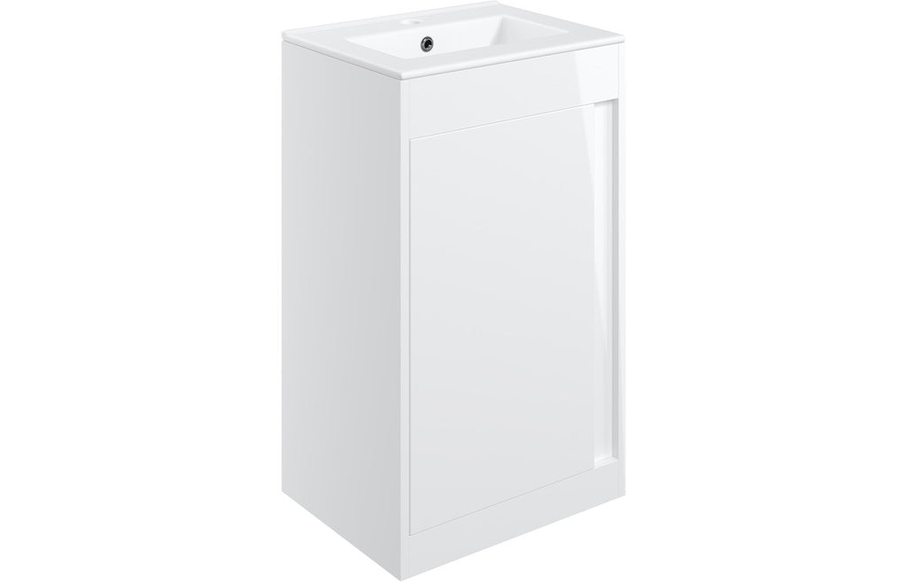 HOTT105321 - Livorno 510mm Floor Standing Unit Inc. Basin - White Gloss image
