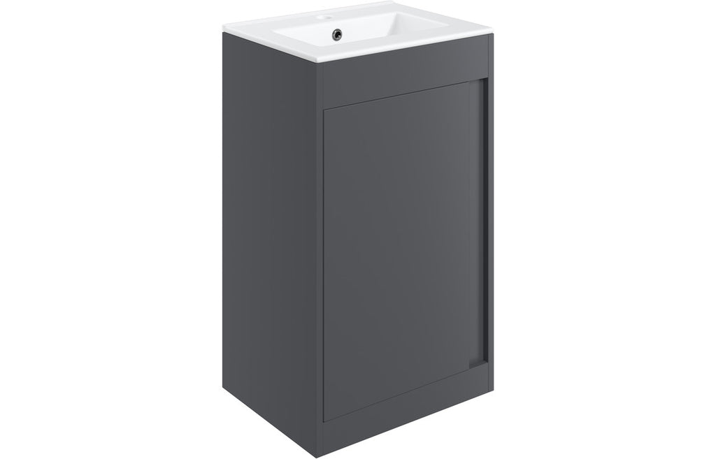 HOTT105323 - Livorno 510mm Floor Standing Unit Inc. Basin - Matt Graphite Grey image