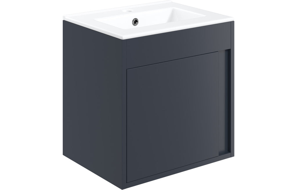 HOTT105312 - Livorno 510mm Wall Hung Unit Inc. Basin - Matt Indigo Blue image