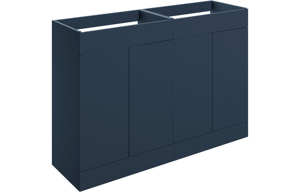 HOTT106991 - Romori 1180mm Floor Standing 4 Door Basin Unit (No Top) - Matt Deep Blue image