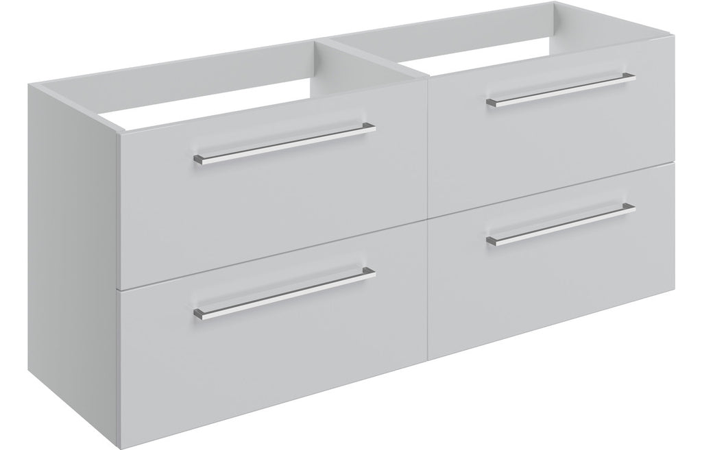 HOTT106925 - Genoa 1180mm Wall Hung 2 Drawer Basin Unit Run (No Top) - Grey Gloss image