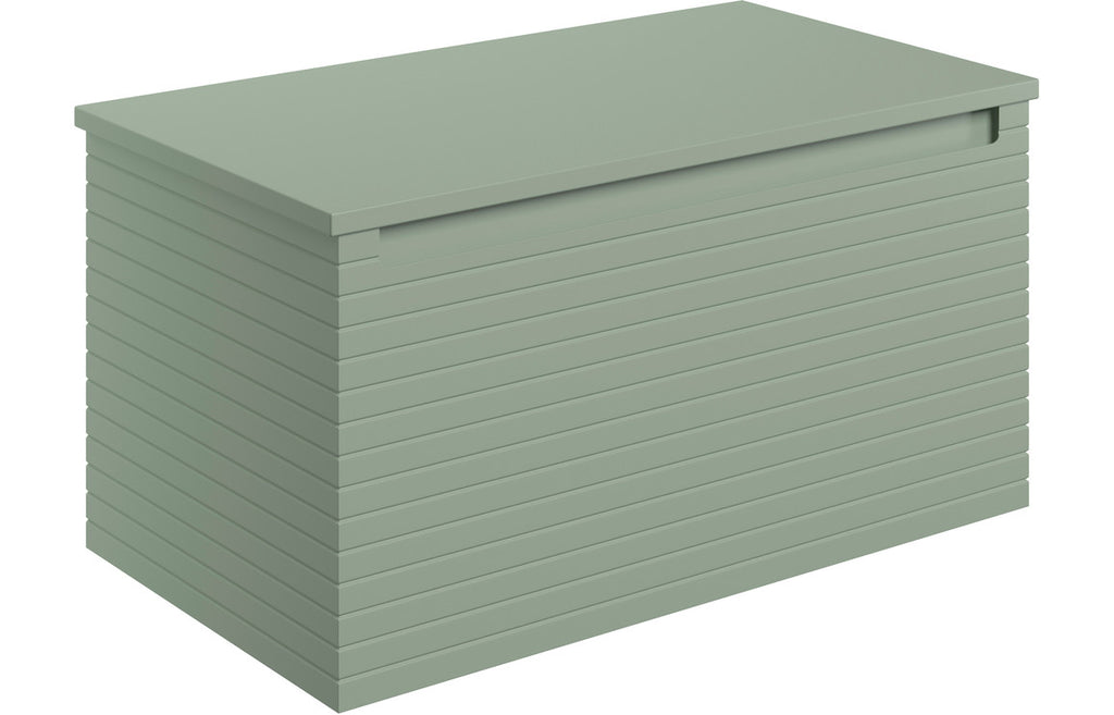 HOTT106940 - Laurie 800mm Wall Hung 1 Drawer Basin Unit & Worktop - Matt Willow Green image