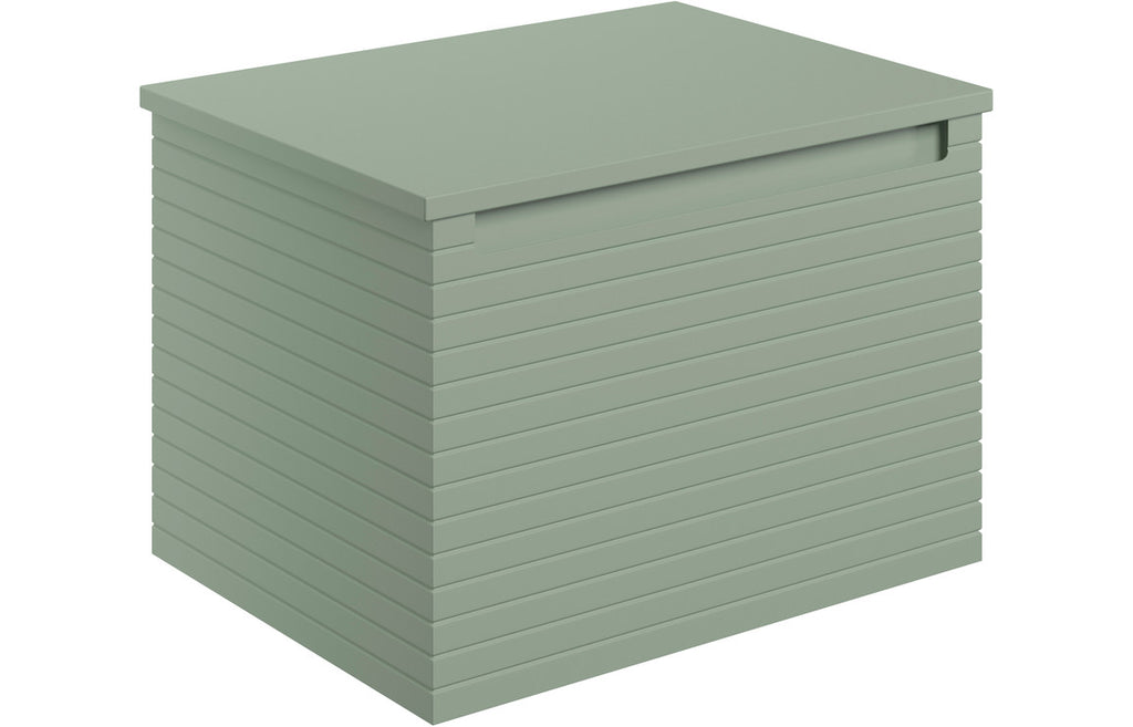HOTT106938 - Laurie 600mm Wall Hung 1 Drawer Basin Unit & Worktop - Matt Willow Green image