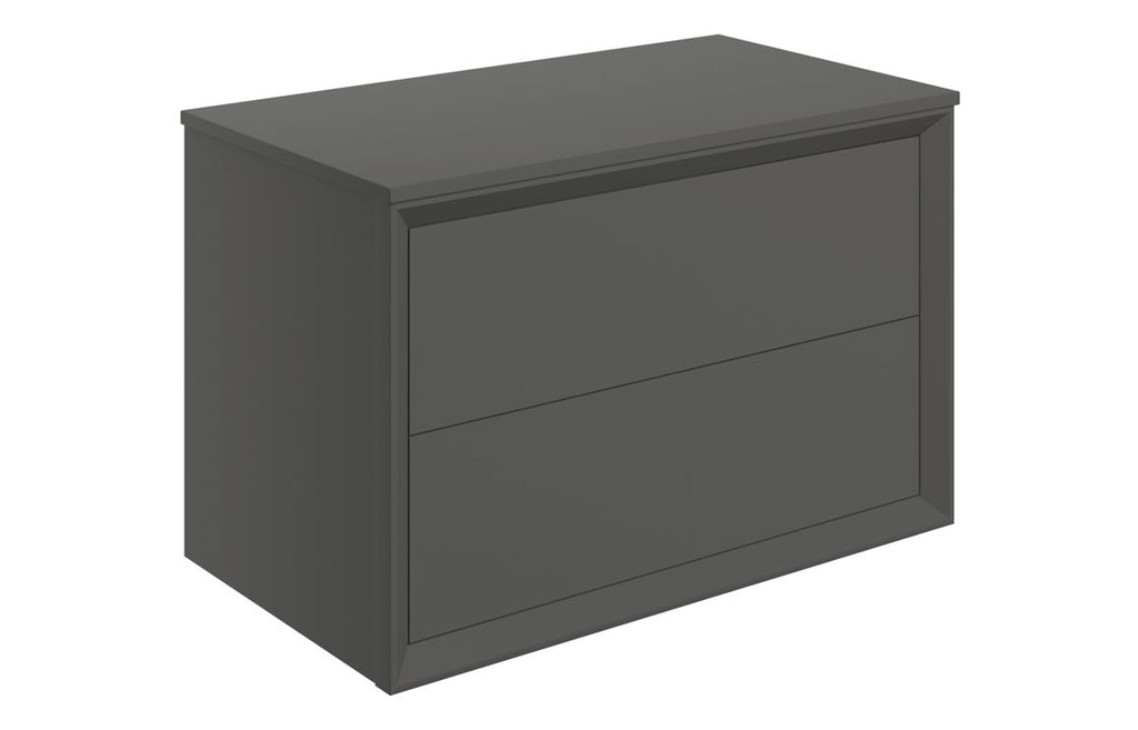 HOTT108473 - Stance 800mm Wall Hung 2 Drawer Basin Unit & Top - Matt Clay image