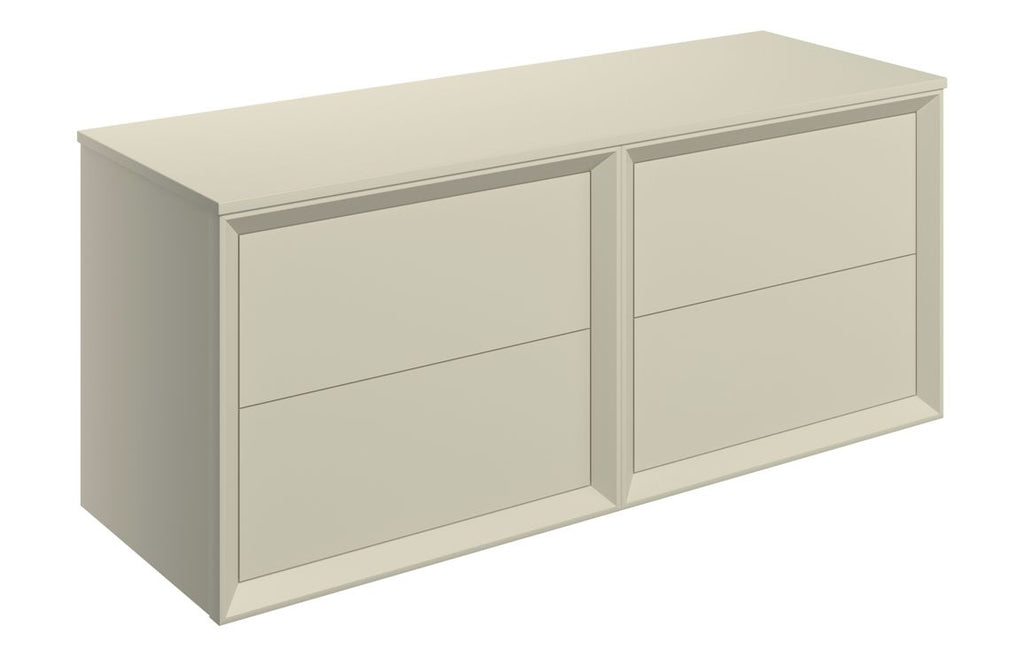 HOTT108475 - Stance 1200mm Wall Hung 4 Drawer Basin Unit Run & Top - Matt Cotton image