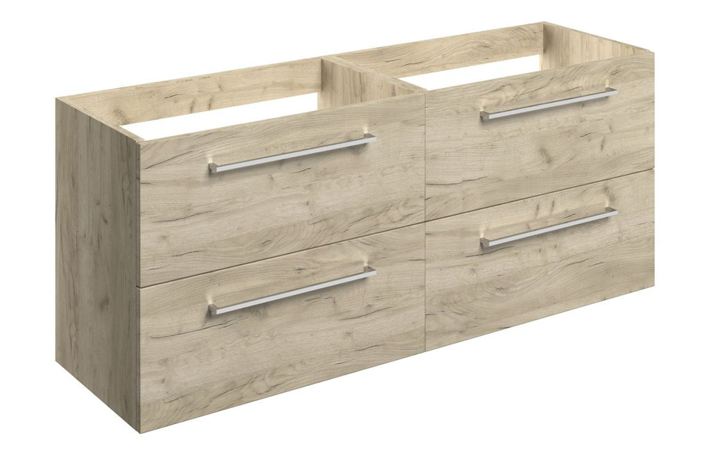 HOTT107494 - Genoa 1180mm Wall Hung 2 Drawer Basin Unit Run (No Top) - Oak image