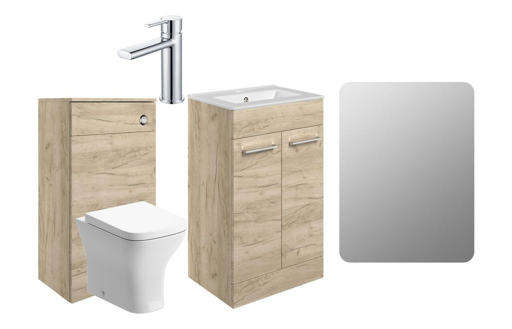 HOTT108127 - Genoa 510mm F/S Furniture Pack - Oak w/Chrome Finishes image