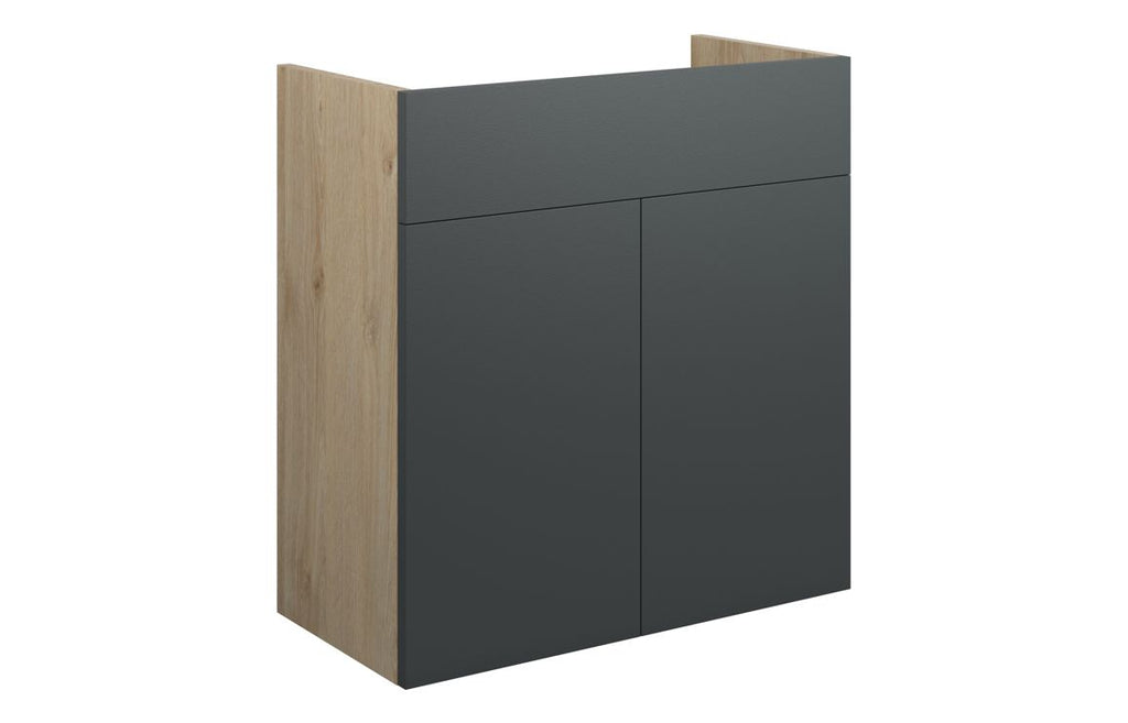 HOTT110479 - Elation 600mm Standard Basin Unit - Matt Graphite Grey (Oak Cab) image