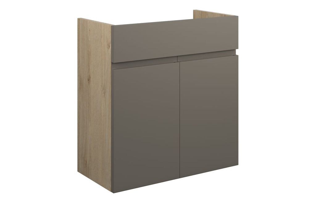 HOTT110195 - J Pull 600mm Standard Basin Unit - Matt Stone (Oak Cab) image