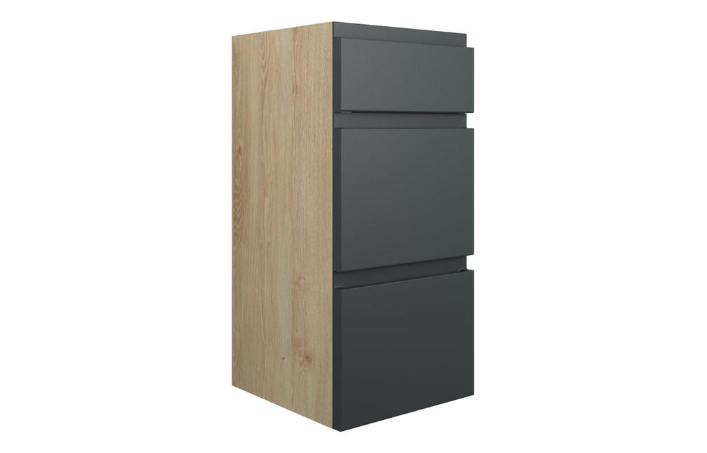 HOTT110038 - J Pull 300mm Standard 3 Drawer Unit - Matt Graphite Grey (Oak Cab) image