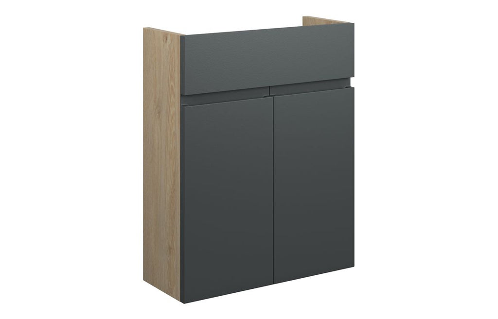HOTT110044 - J Pull 500mm Slim Basin Unit - Matt Graphite Grey (Oak Cab) image