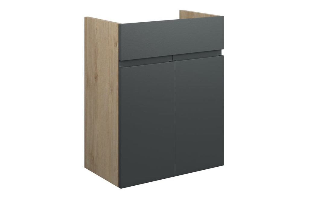 HOTT110047 - J Pull 500mm Standard Basin Unit - Matt Graphite Grey (Oak Cab) image