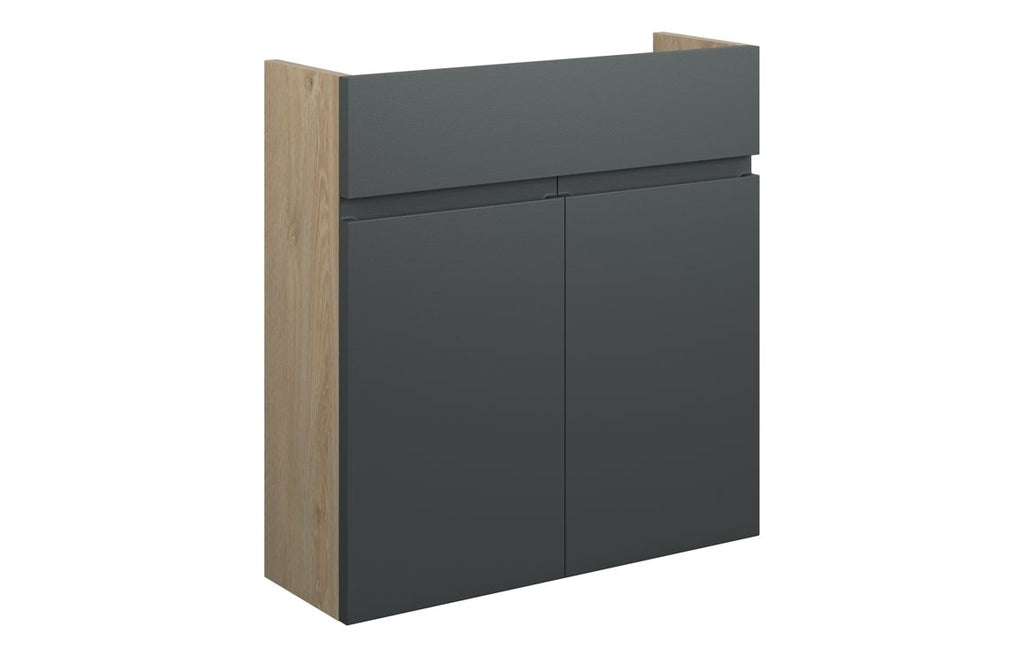 HOTT110050 - J Pull 600mm Slim Basin Unit - Matt Graphite Grey (Oak Cab) image