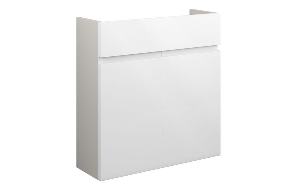 HOTT109978 - J Pull 600mm Slim Basin Unit - White Gloss (Grey Cab) image
