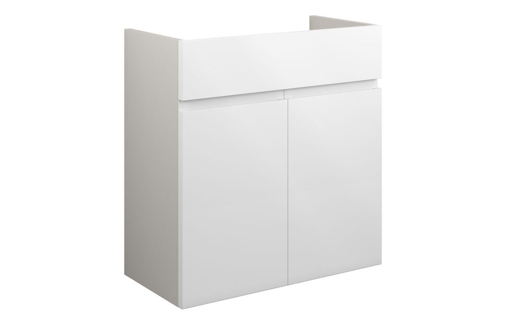 HOTT109981 - J Pull 600mm Standard Basin Unit - White Gloss (Grey Cab) image