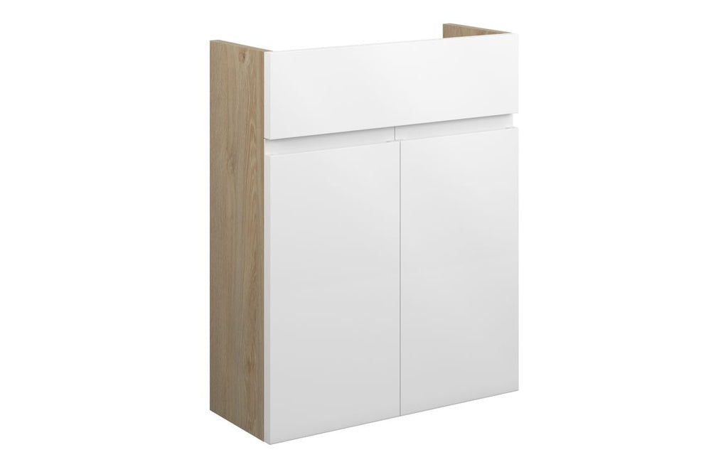 HOTT109973 - J Pull 500mm Slim Basin Unit - White Gloss (Oak Cab) image