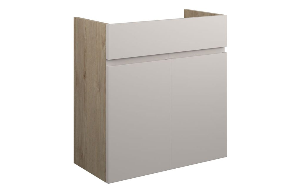 HOTT110124 - J Pull 600mm Standard Basin Unit - Matt Dove Grey (Oak Cab) image