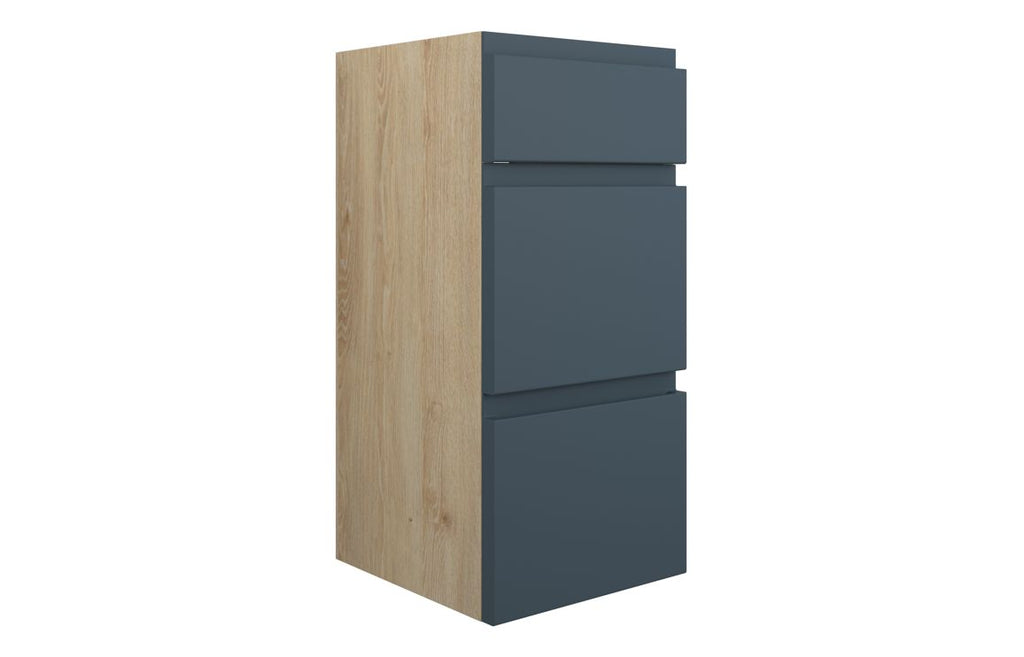 HOTT110322 - J Pull 300mm Standard 3 Drawer Unit - Matt Arley Blue (Oak Cab) image