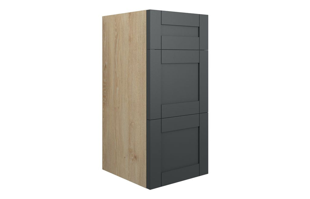 HOTT111032 - Traditions 300mm Standard 3 Drawer Unit - Matt Graphite Grey (Oak Cab) image