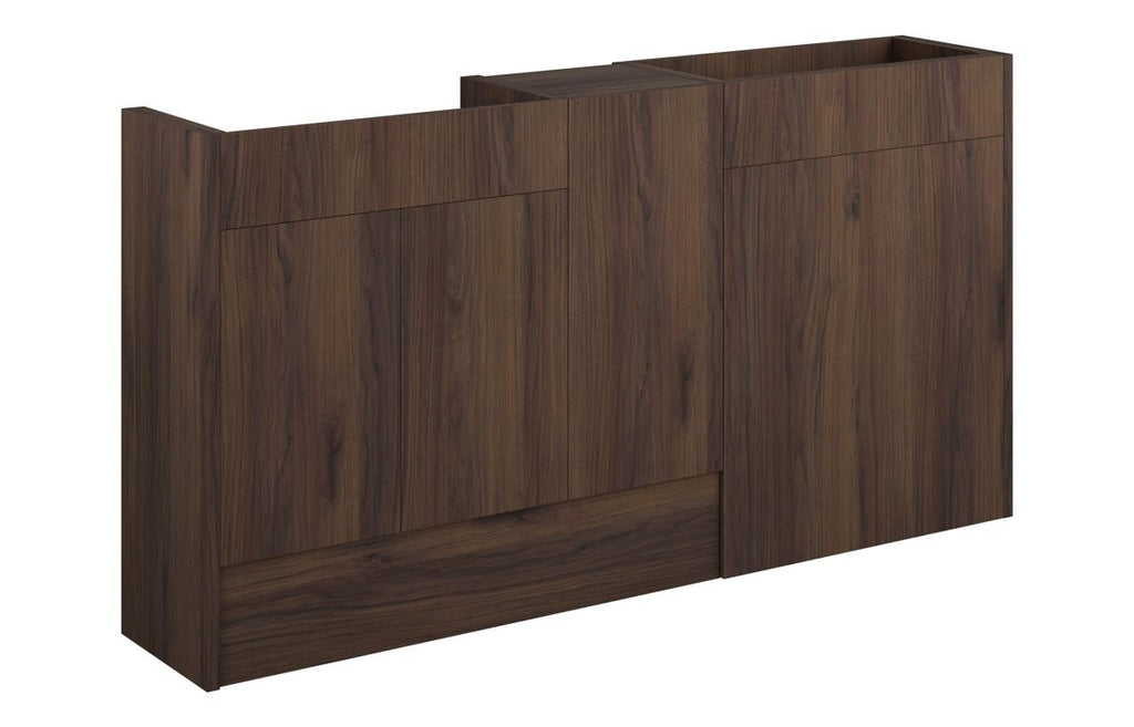 HOTT110863 - Elation 1536mm Standard Basin  WC & 1 Door Unit Pack - Warm Walnut (Grey Cab) image