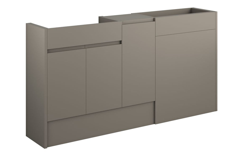 HOTT110224 - J Pull 1536mm Standard Basin  WC & 1 Door Unit Pack - Matt Stone (Grey Cab) image