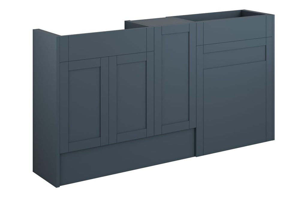 HOTT111289 - Traditions 1536mm Standard Basin  WC & 1 Door Unit Pack - Matt Arley Blue (Grey Cab) image