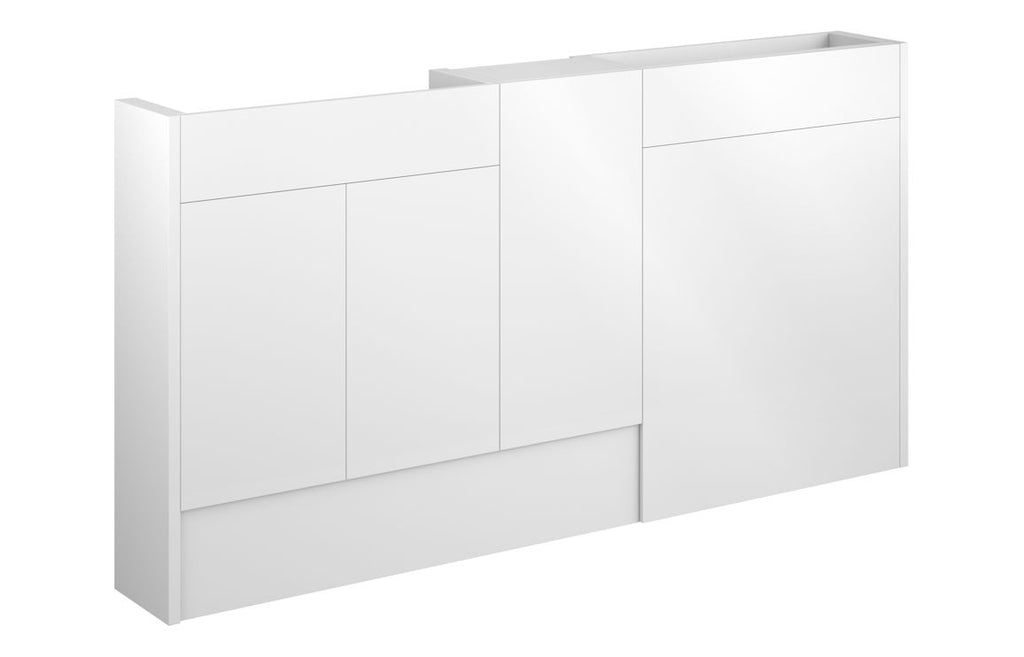 HOTT110440 - Elation 1536mm Slim Basin  WC & 1 Door Unit Pack - White Gloss (Grey Cab) image