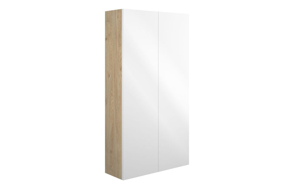 HOTT110429 - Elation 600mm Slim 2 Door Storage Unit - White Gloss (Oak Cab) image