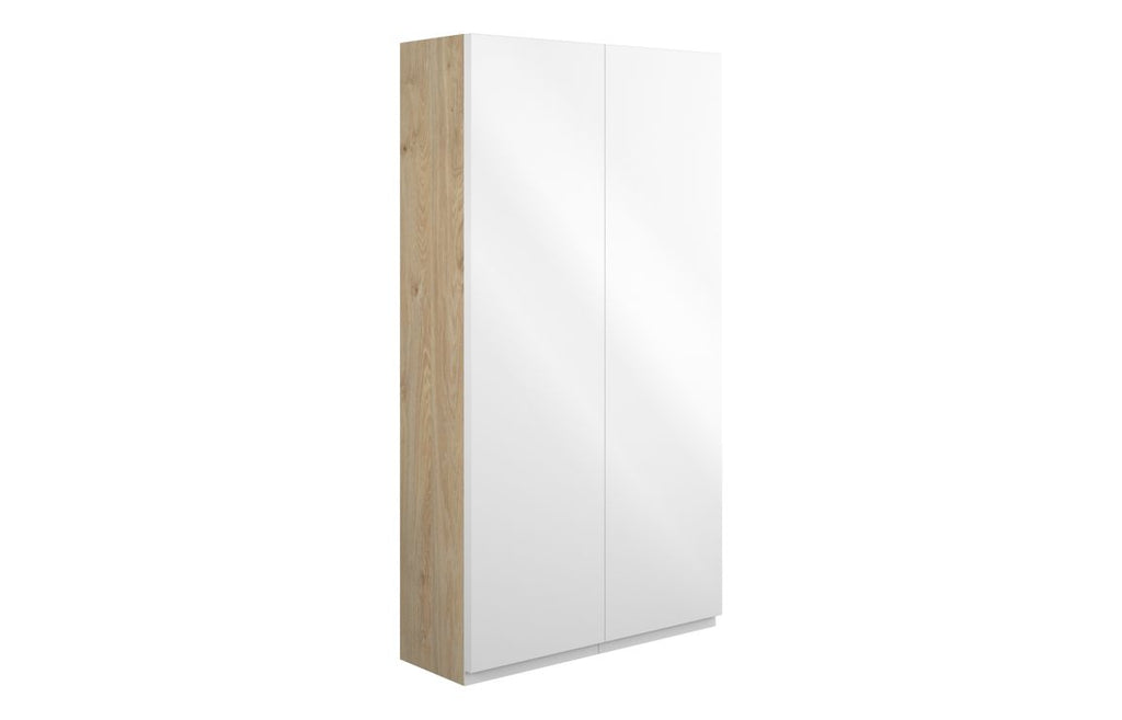 HOTT110003 - J Pull 600mm Slim 2 Door Storage Unit - White Gloss (Oak Cab) image