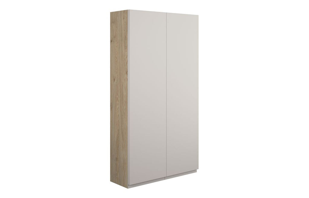 HOTT110145 - J Pull 600mm Slim 2 Door Storage Unit - Matt Dove Grey (Oak Cab) image