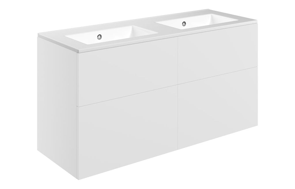 HOTT111330 - Romori 1210mm Wall Hung 4 Drawer Basin Unit & 0TH Basin - Matt White image