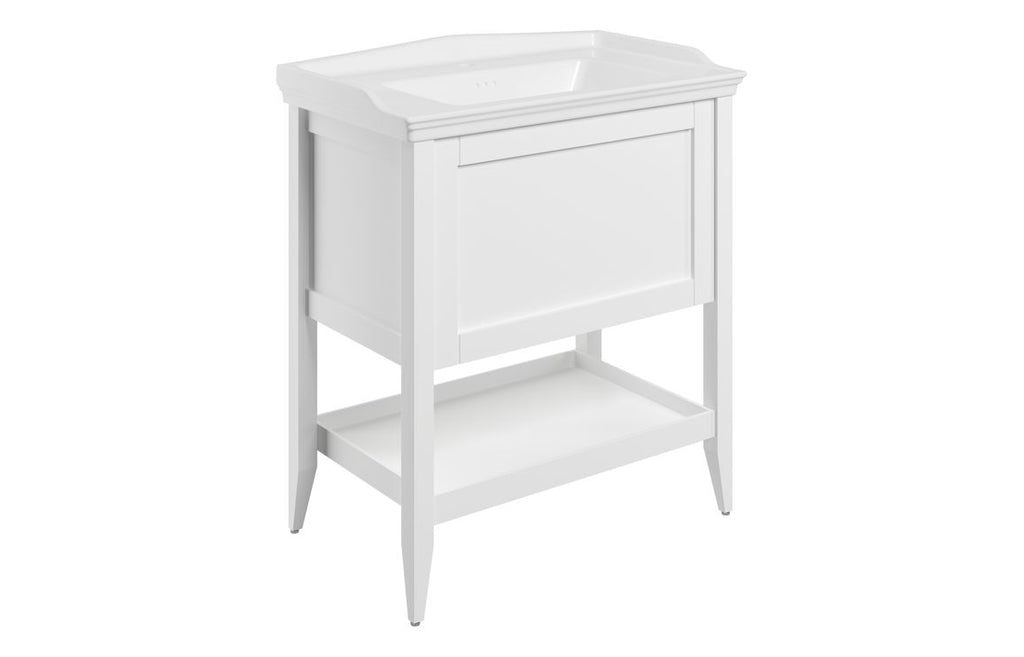 HOTT116037 - Ratara 800mm Floor Standing 1 Drawer Basin Unit w/Basin - Matt White image