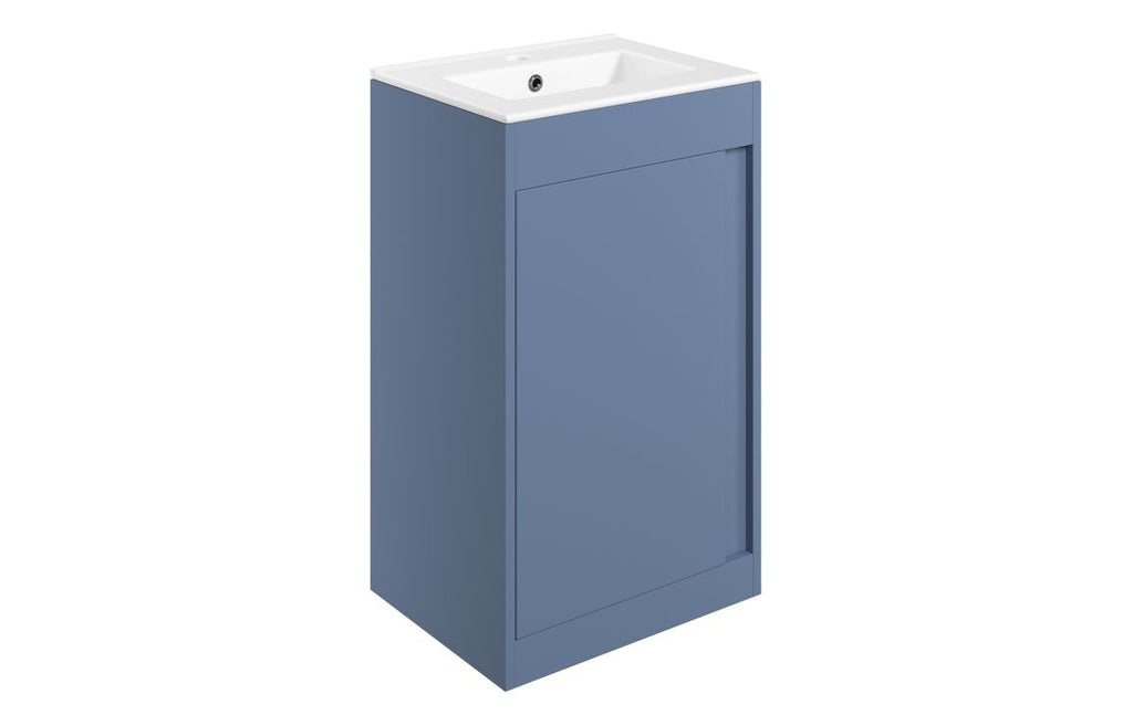 HOTT116048 - Livorno 510mm Floor Standing Unit Inc. Basin - Matt Misty Blue image