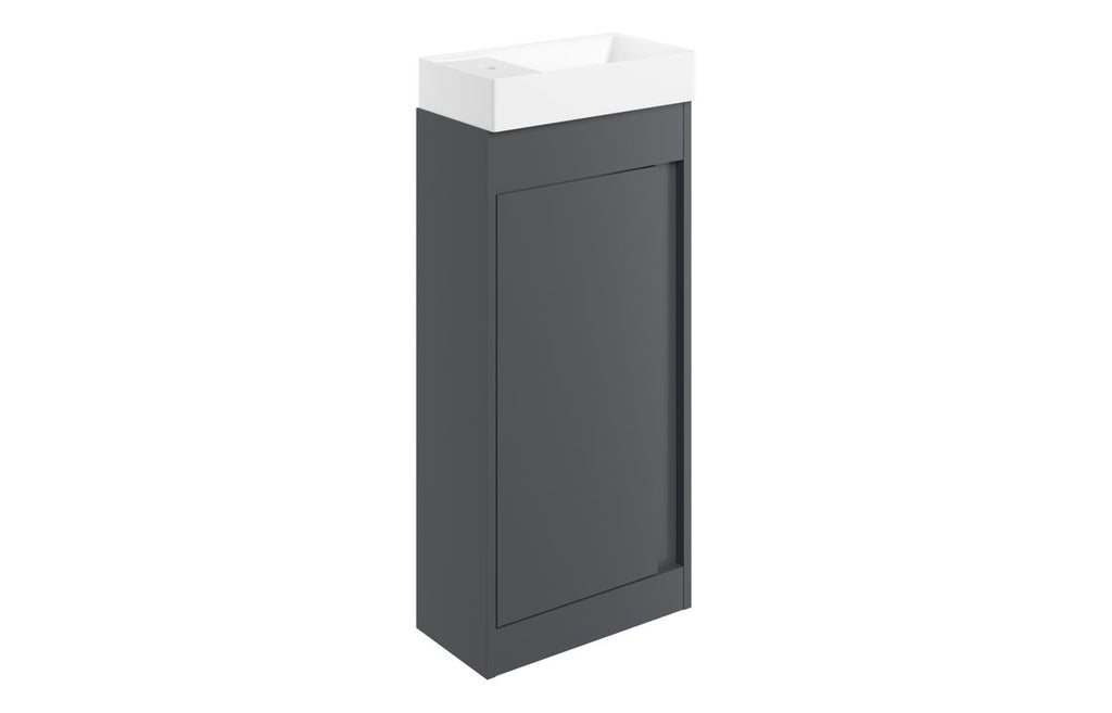 HOTT116041 - Livorno 410mm Floor Standing Unit Inc. Basin - Matt Graphite Grey image