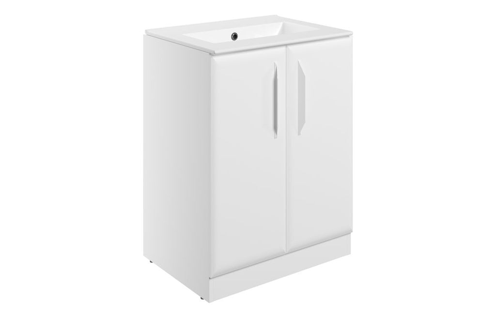 HOTT116116 - Kikio 615mm Floor Standing 2 Door Basin Unit w/1TH Basin - Matt White image