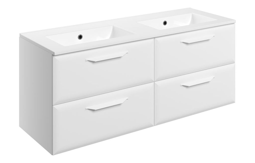 HOTT116091 - Kikio 1210mm Wall Hung 4 Drawer Basin Unit w/0TH Basin - Matt White image
