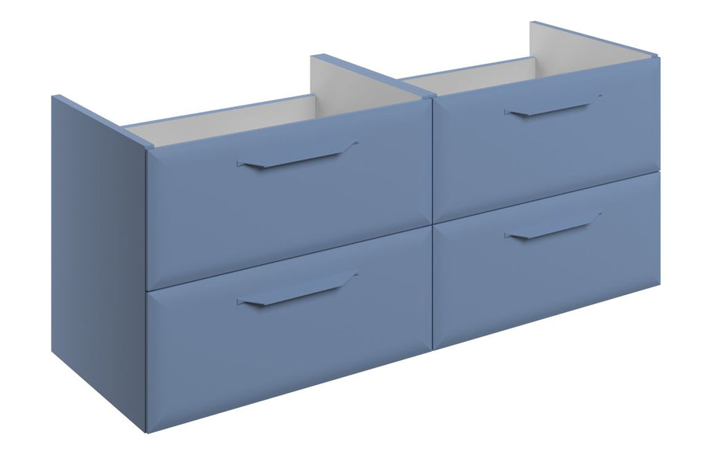 HOTT116067 - Kikio 1200mm Wall Hung 4 Drawer Basin Unit (No Top) - Matt Misty Blue image