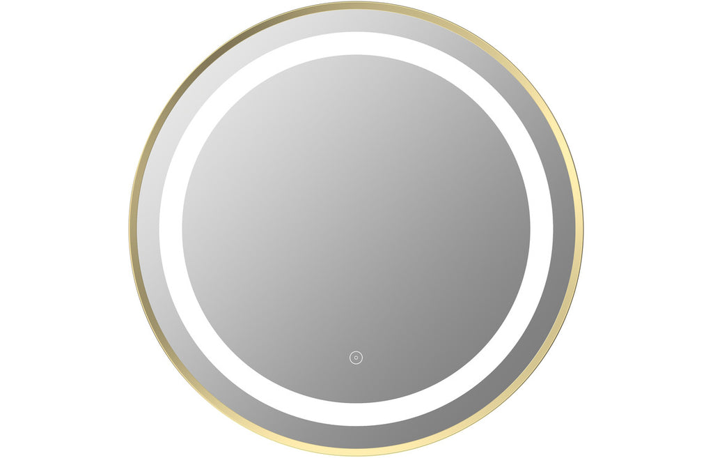 HOTT106253 - Haylo 600mm Round Front-Lit LED Mirror - Brushed Brass image