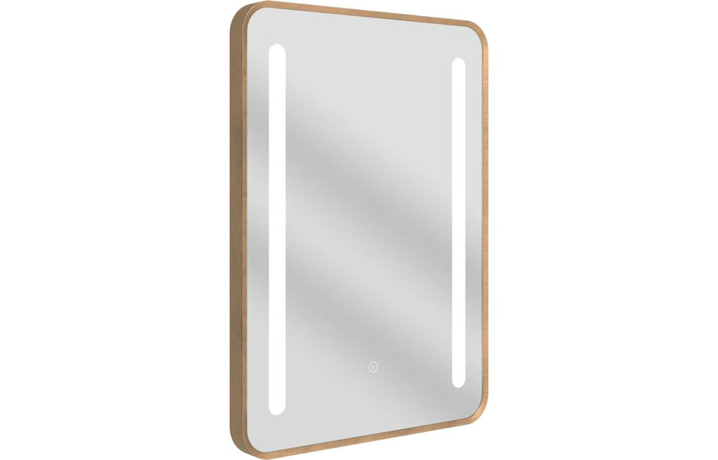 HOTT109010 - Farrara 500x700mm Rounded Front-Lit LED Mirror - Brushed Bronze image
