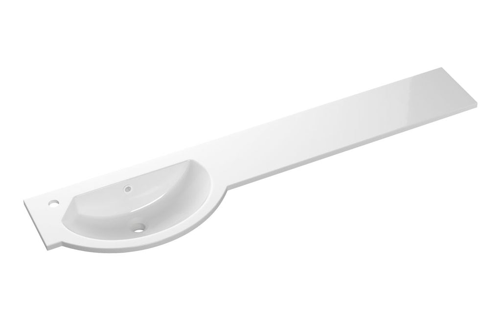 HOTT109935 - 1544mm Slim Round One-Piece Basin & Overflow Ring - Left Hand image